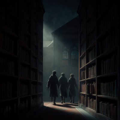 Walking houses with Smoking chimneys move through a velvety darkness among the pages of unwritten stories